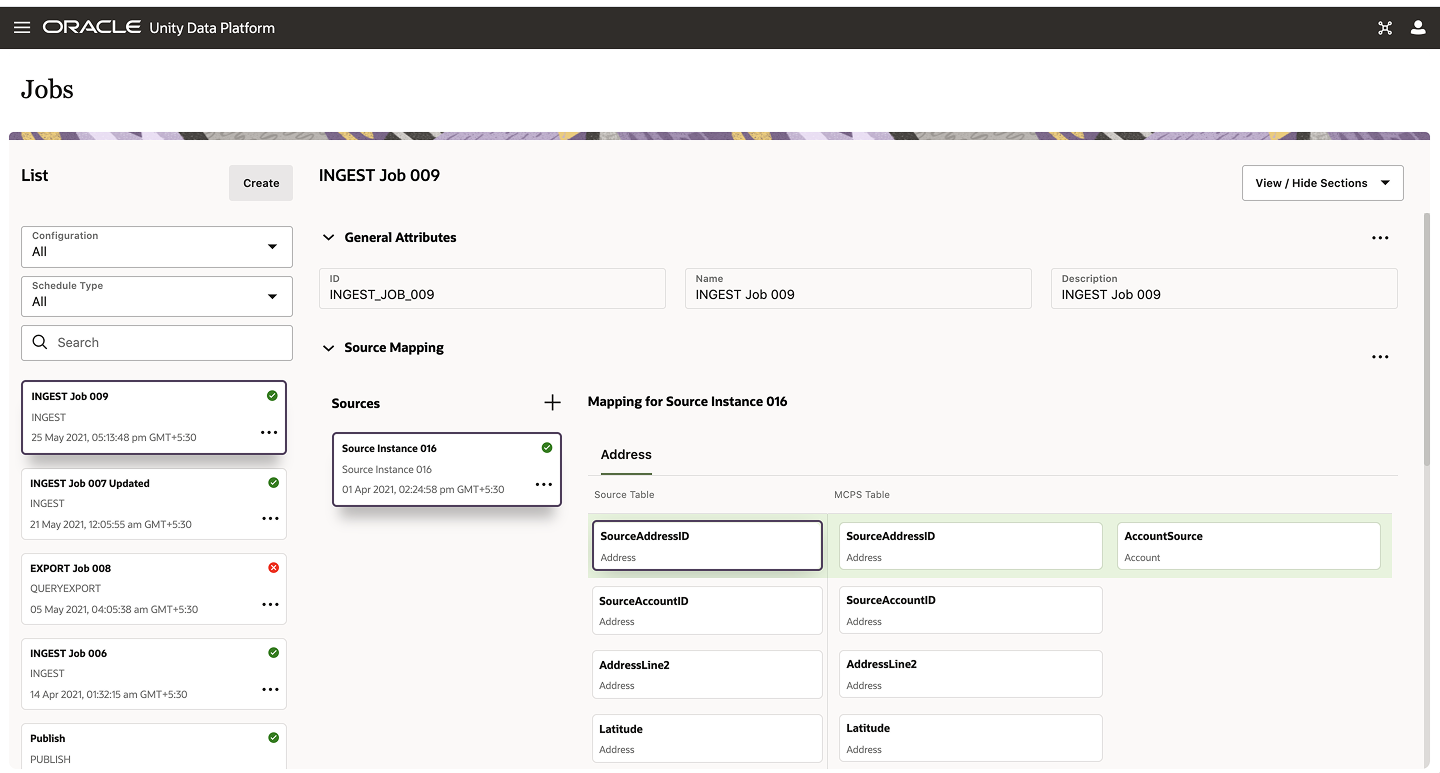 Oracle Unity Customer Data Platform interface