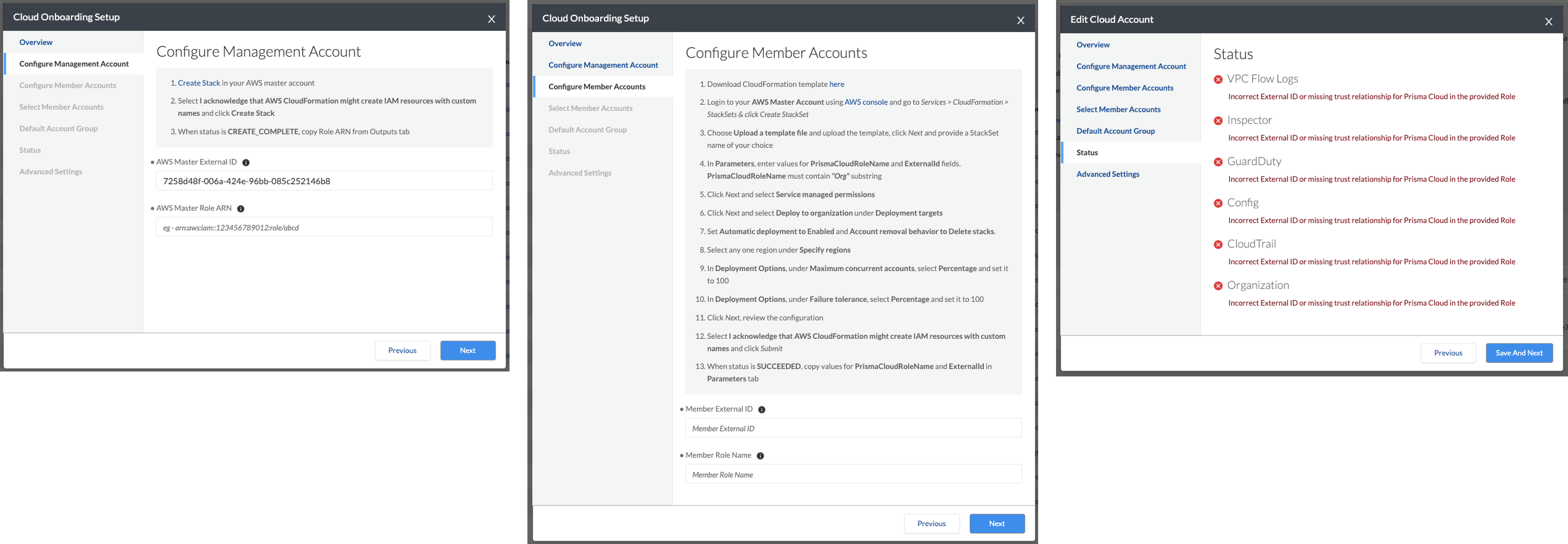 Before onboarding flow (AWS 8–10 steps)