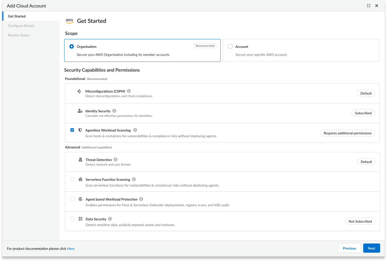 Prisma Cloud Unified Onboarding Modal