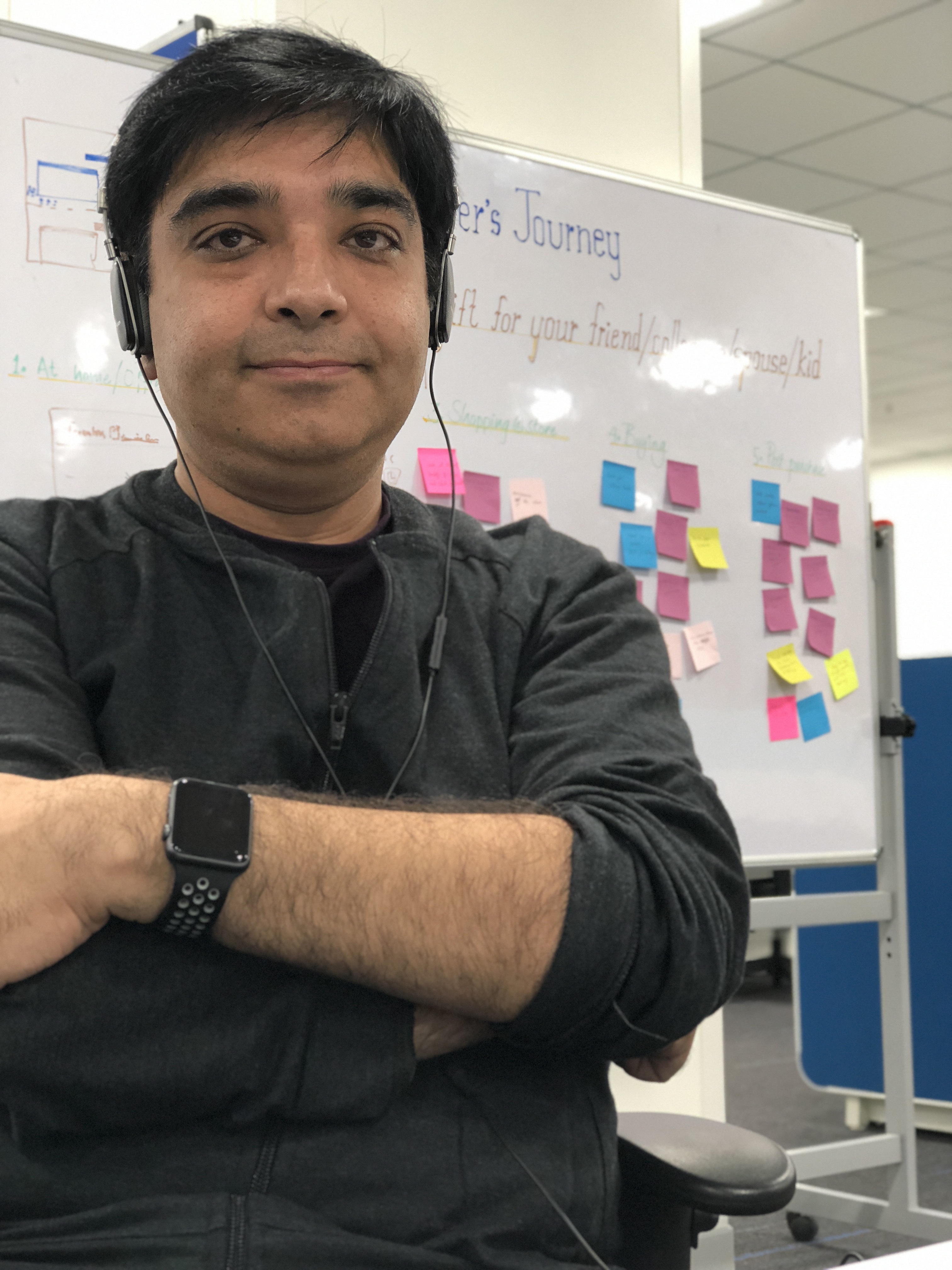 User Journey mapping session with post-it notes